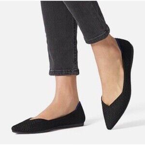 Rothy's Retired The Point Black Honeycomb Flats Size 6.5